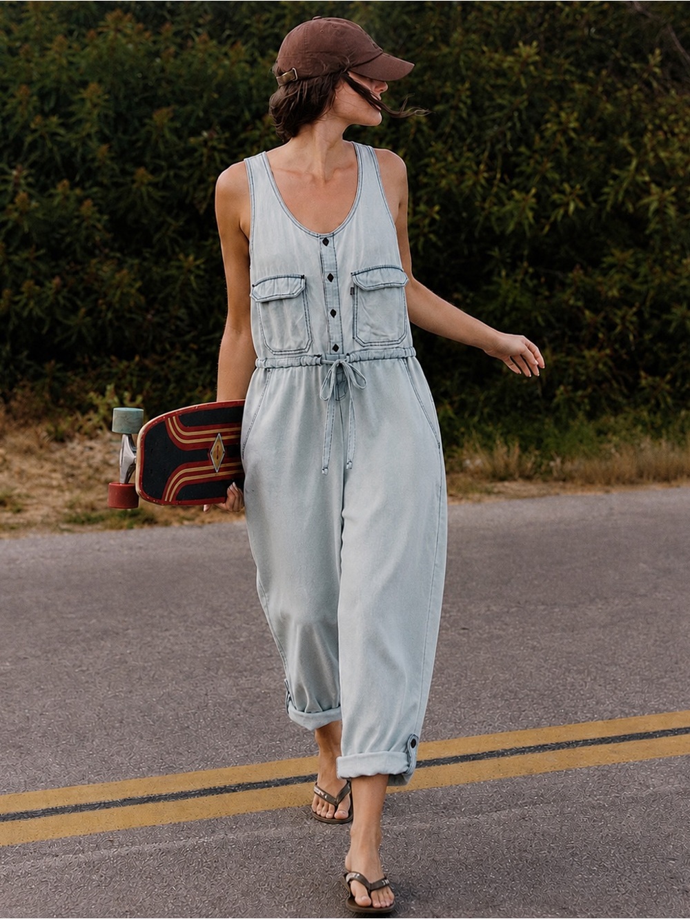 Levi's Chambray Utility Jumpsuit Small Light Wash
Drawstring Tencel Cotton